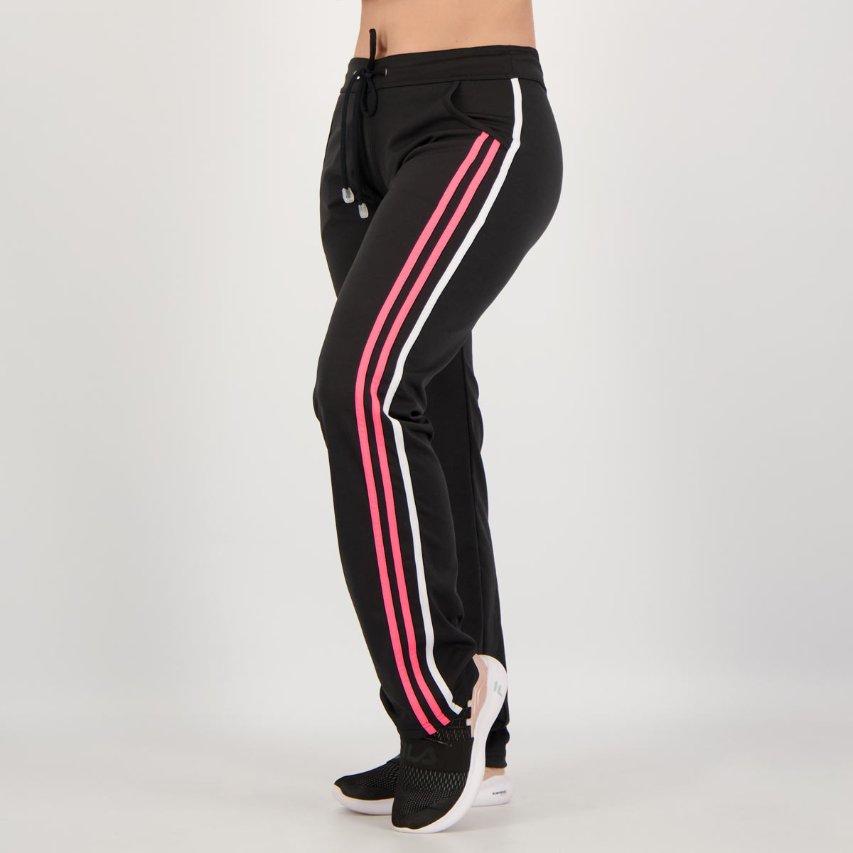 Calça Placar Pirambu Feminina Preta e Rosa