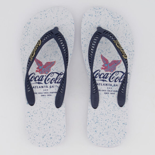 Chinelo Coca Cola Eagle Branco e Marinho