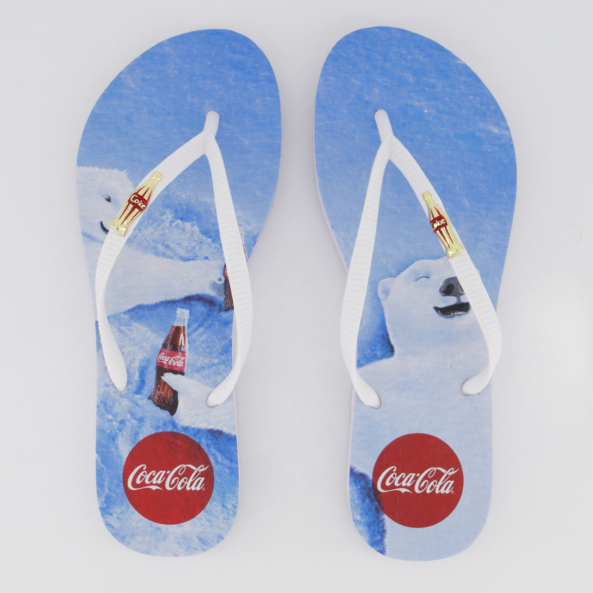 Chinelo Coca Cola Snow Angel Bears Feminino Branco