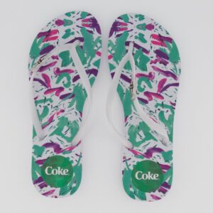 Chinelo Coca Cola Summer Feminino Branco e Verde