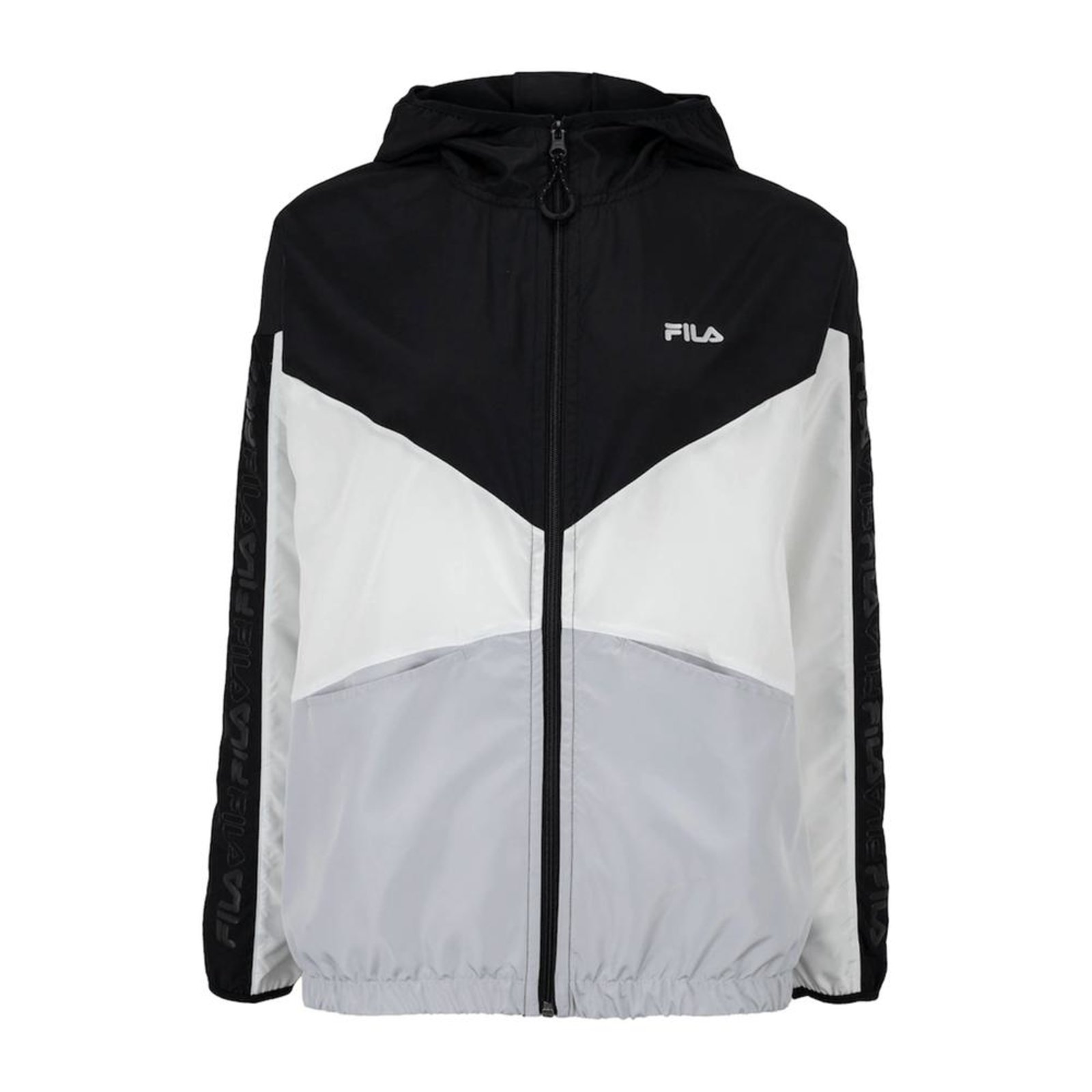 Jaqueta Corta-Vento Fila com Capuz Geo Block Feminino