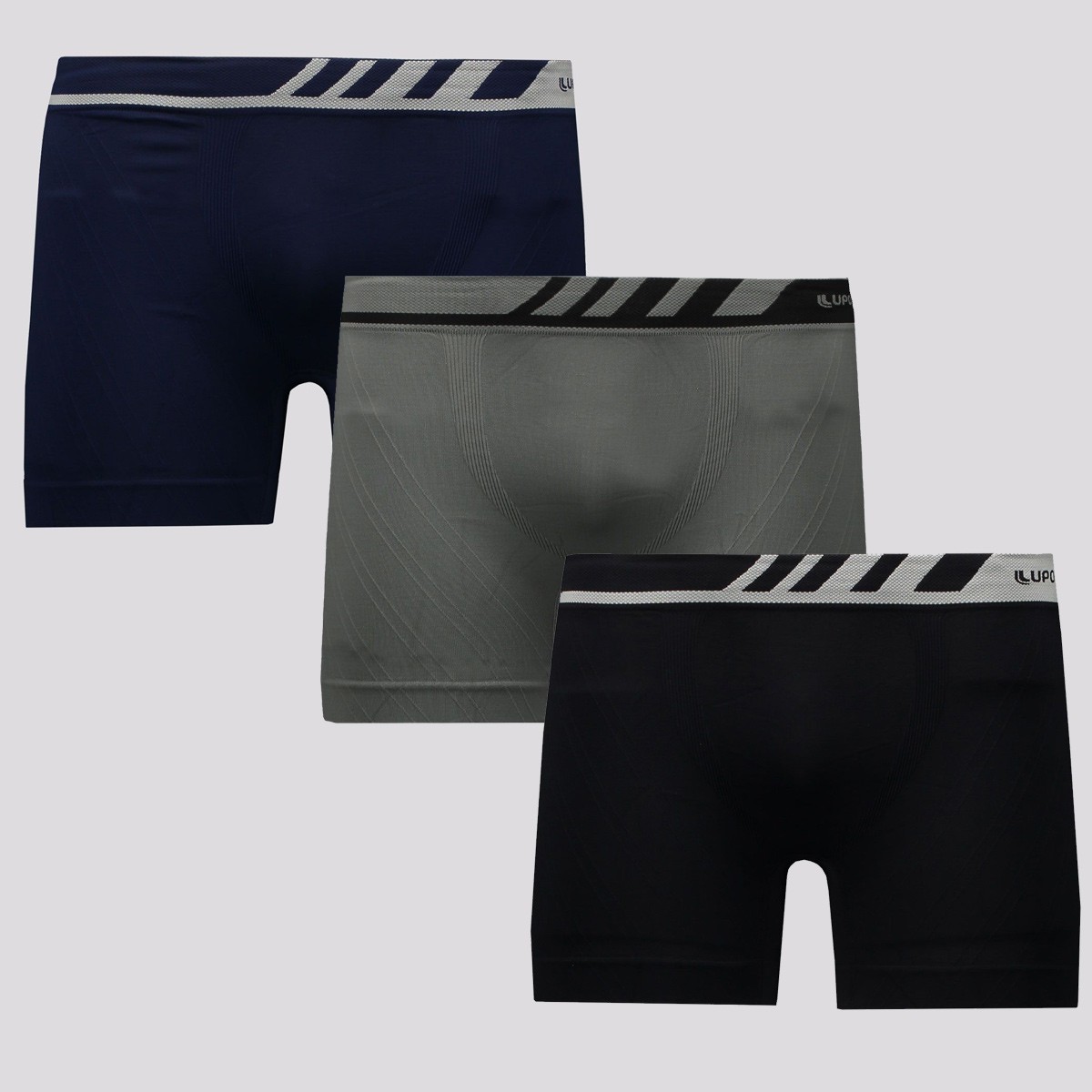 Kit de 3 Cuecas Boxer Lupo Especial Microfibra