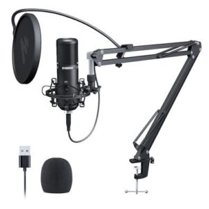 Kit de Microfone Condensador Maono, para Podcast, Preto - AU-PM420