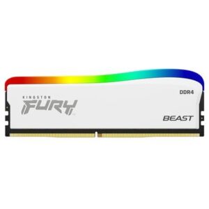 Memória Kingston Fury Beast Edição Especial, RGB, 16GB, 3600MHz, DDR4, CL18 DIMM, Branco - KF436C18BWA/16
