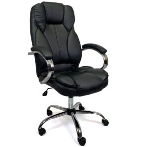 Cadeira de Escritório Comfy Lusty Preta, Base Giratória e Sistema Relax