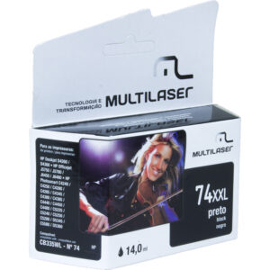 Cartucho Multilaser para HP Officejet J5730/ J5735/ J5738/ J5740/ J5750/ J5780/ J5783/ J5785/ J5788/ J5790 Preto CO74X