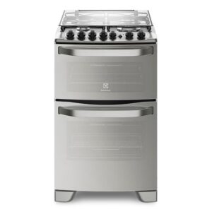 Fogão 4 Bocas Electrolux Prata Automático com 2 Fornos e Tripla Chama (56DXQ)