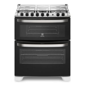 Fogão 5 Bocas Electrolux Preto Automático com 2 Fornos e Tripla Chama (76DBA) - Bivolt