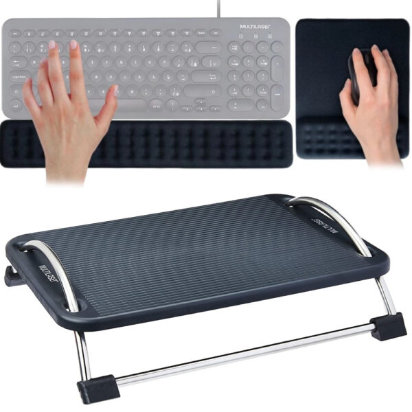 Kit Ergonômico Plus Com Mouse Pad, Apoio de Teclado Dot e Apoio para os Pés