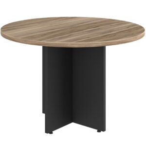 Mesa de Reunião Yaris Redonda 1,10 metros Diâmetro Tampo 30 mm Calvi e Preto