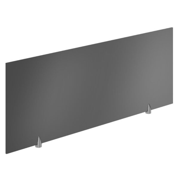 Painel Divisor Yaris em Vidro para Bancada 90 cm com Suporte Cromado Preto